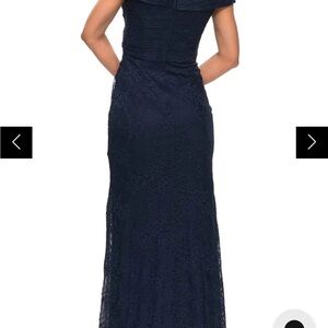 NWT Navy blue lace and sparkly evening dress.